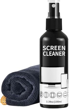 Kit de Spray Limpiador de Pantalla, 120 ml, Limpiador de Pantalla y Kit de paño de Limpieza, Dispositivos electrónicos portátiles, Niebla de Limpieza Adecuada para una Variedad de Lentes de cámara de