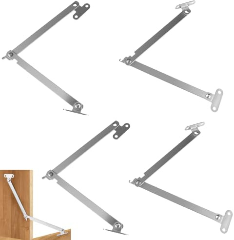 4 Pièces Charnière de Support de Couvercle Pliable, Angle Librement RéGlable 0 à 180°, Charnières Pliantes en Acier Laminé à Froid pour Meubles, Couvercle, Porte D'armoire, Boîtes en Bois, Armoires