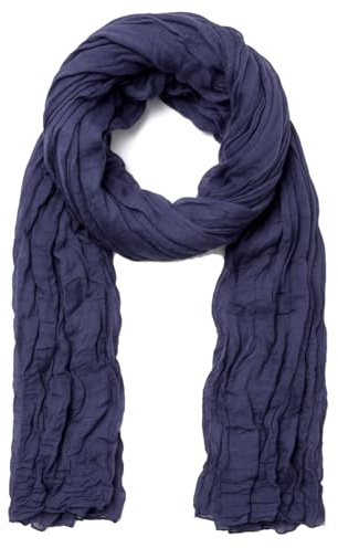 Van Der Rich ® - Sciarpa Plissettata Leggera Foulard Estivo Accessorio Moda - Donna Uomo (41-Navy)