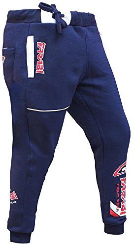 Farabi Fleecebyxa jogging sport vardagsbyxor träning marinblå (XXXX-S)