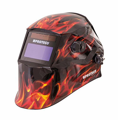 Proteco-Werkzeug® P800E Flame Automatik Schweißhelm inkl 10 Ersatzgläser Solar Schweisshelm Schweissmaske Schweißschild Automatikhelm