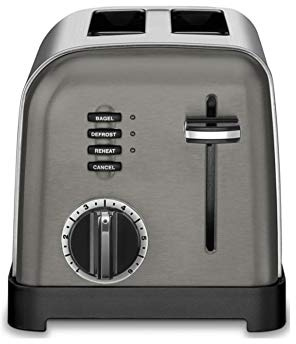Cuisinart CPT-160BKS 2-Slice Metal Classic Toaster, Stainless Steel/Black