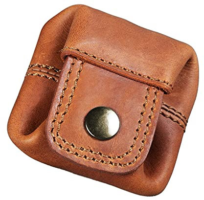 STILORD Varys Leder Münzbeutel Klein Vintage Mini Geldbeutel Portemonnaie Ledergeldbeutel Geldbörse Slim Wallet Minibörse Münzbörse Kleingeldbörse Farbe:Cognac - braun