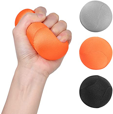 WD&CD 3 Piezas Anti estrés Bolas, Pelota de Agarre, Pelota Antiestres, Pelota Rehabilitacion Mano, Ideal para Rehabilitación Física y Fortalecedor de Agarre, 3 Colores, 3 Durezas