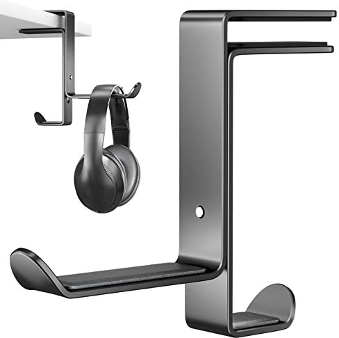 Newaner Soporte Auriculares, Soporte Cascos Multifunción con Organizador de Cables, Soporte para Auriculares Ajustable para Todos Los Auriculares Bluetooth para Juegos, Auriculares para Niños, Negro