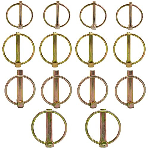 Klappsplinte Sortiment M4,5/M6/M8/M10 Runde Klappstecker 14 Stück, Splinte Heavy Duty Lynch für Bauernhof Anhänger Traktoren Lastwagen Rasenmäher