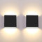 CHEVVY 2 Stück LED Wandleuchte Innen Schwarz 7W Moderne LED Wandleuchte Up and Down Leuchten Aussen Aluminium Flurlampen Warmes Weiß 3000K Schwarze Wandlampen