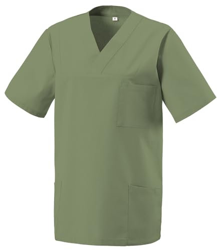 EXNER Medizinischer Schlupf-Kasack, OP-Kasack, Unisex, für Krankenpflege, Altenpflege, Farbe sage, Größe L