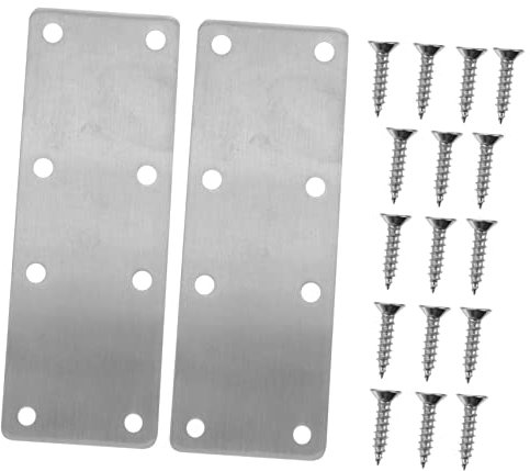 ULTECHNOVO Plaques De Jonction pour Meubles Connecteurs Droits Noirs Supports Plats en Acier Inoxydable