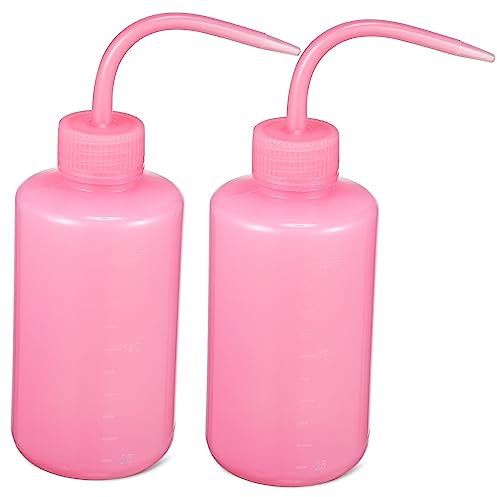 PACKOVE Set 2 Bottiglie Comprimibili Per Pulizia Ciglia 250ml Beccuccio Angolato in Plastica Riutilizzabile Portatile Per Trucco Occhi Labbra e Naso