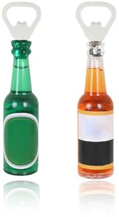 Abrebotellas de cerveza magnética para nevera, 2 Piezas, abrebotellas portables, abridor de latas, se adhieren al refrigerador para un fácil almacenamiento con imán