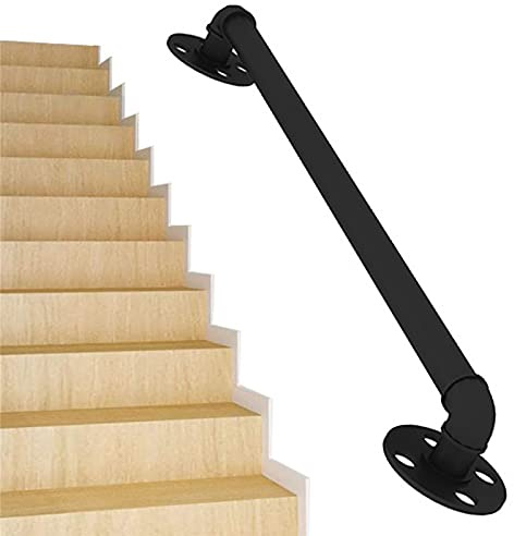 Handläcke För Trappa Smidejärn Industriell Handläcke Trappa Metallräcke Loft Korridor Väbanister Svart Säkerhet Trappa Rails/100Cm