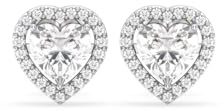 Orecchini da donna a forma di cuore, in argento 925, 2 carati, con certificato GRA, regalo per San Valentino e compleanno