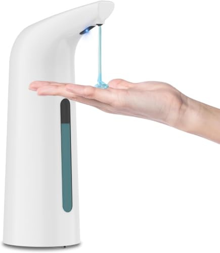 Greatmay Automatic Soap Dispenser, Touchless Hand Wash Dispenser | Battery Operated 400ml Large Capacity Liquid Soap Dispenser with Sensor, 4 Adjustable Levels for Washing Up Liquid, Hand Soap