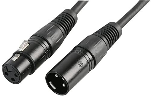 Pulse PLS00189 DMX Lead, 3 Pin XLR Male to Female, 0.5m, Black