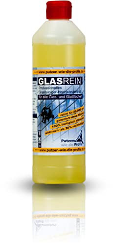 GLASREIN | Profi-Glasreiniger-Konzentrat 500 ml - Fensterreiniger - Scheibenreiniger - für effektive Glasreinigung - umweltfreundliches Fensterputzmittel mit Lotus Effekt