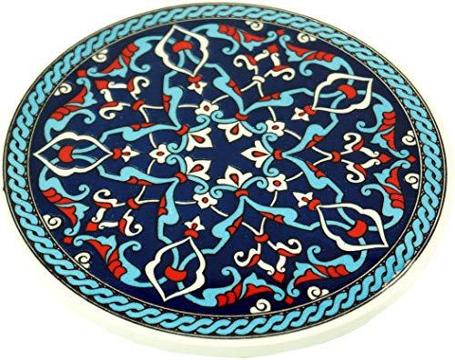 GURU SHOP Orientalischer Keramikuntersetzer, Runder Untersetzer mit Mandala Motiv - Muster 10, Mehrfarbig, 1x16x16 cm, Untersetzer, Tabletts