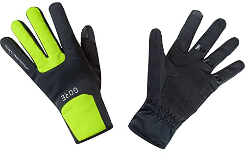 GOREWEAR M WINDSTOPPER® Thermo Guanti, Black / Neon Yellow, 7