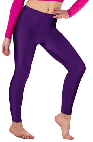 Re Tech UK Leggings Fino alla caviglila Elasticizzati - colorazioni Fluo - Ragazza/Bambina - 9-10 Anni - Viola