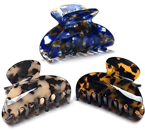 3 Stück Haarklammer Damen Mittelgroße Haarspangen Damen Mittel Für Dickes Und Dünnes Haar,6.5cm Acetat Haarklammern Für Damen Frauen