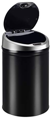 Ribelli Pattumiera a sensore automatico pattumiera cestino rifiuti in acciaio inox 30 40 50 60 l, colorazione:nero, volume:30 litri