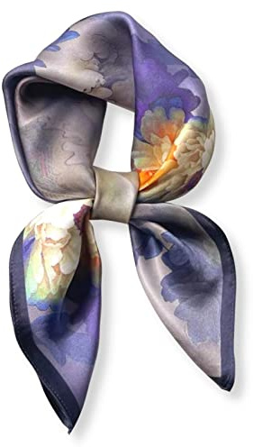 PoeticEHome Écharpe Carrée 100% Soie de Mûrier pour Femme - Foulard en Soie 68x68cm avec Étui Cadeau