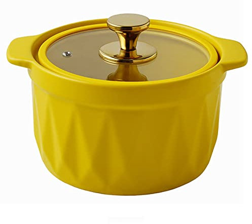 KUCOCOSNEH Milk Pan Soup Pot Nonstick Saucepan Kitchen Pans Ceramic With Lid 1Set Yellow