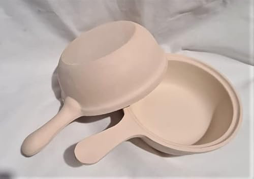 Patatiera in Terracotta, Casseruola Cuoci Patate adatta Cottura in Forno, Fornello Elettrico e a Gas, Forno a Microonde - Diametro 19 cm, Altezza delle 2 casseruole: 8 cm ognuna - Made in Francia