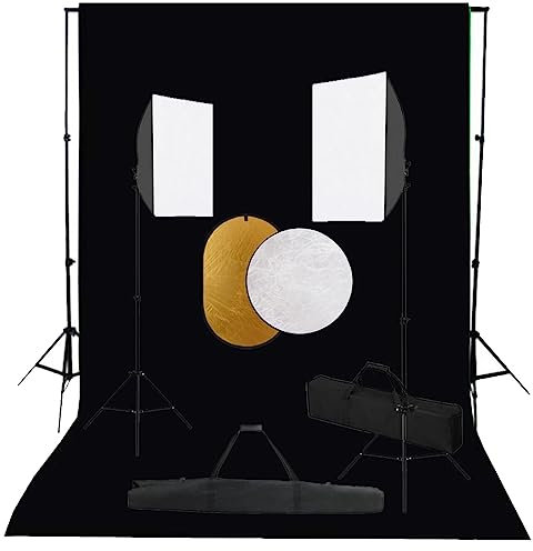 SKM Fotostudio-Set mit Softboxen, Hintergrundsystem und Reflektor, Weight: 10.85 kg, 3067052