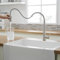 TIMACO Wasserhahn Küche, Hochdruck-Küchenarmatur mit herausziehbarer Brause,Küchenarmaturen Spültischarmatur Mischbatterie,Gebürstetes Nickel