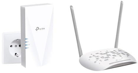TP-Link RE500X WiFi 6 WLAN Verstärker Repeater AX1500(Dualband 1200MBit/s 5GHz & TL-WA801N WLAN Access Point 300Mbit/s on 2.4GHz