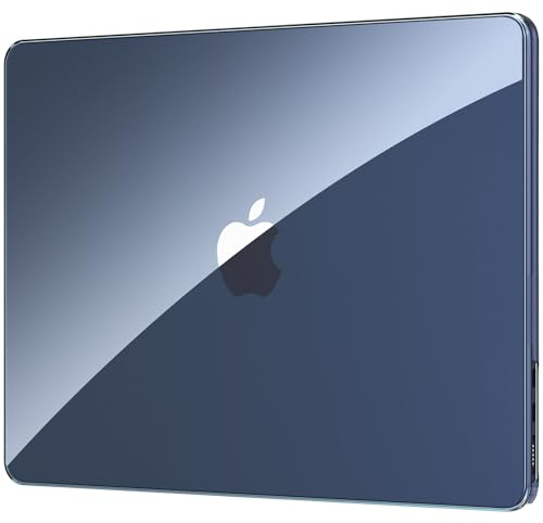 EooCoo Kompatibel mit MacBook Air M5 13 Zoll Hülle M4 M3 M2 2026 2025 2024 2022 Mac Air 13.6 A3449 A3240 A3113 A2681, Ultradünnes Klar Hart Schutzhülle Midnight Case - Kristall Mitternacht