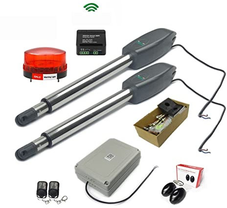 Kit d'ouverture automatique de portail 400 kg à double bras pour porte battante - Moteur électrique pour la sécurité de la maison/ferme/garage/portail d'entrée d'entreprise