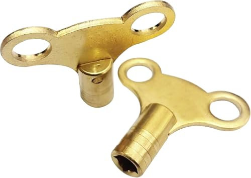 Radiator Bleed Key- Radiator Valve Clock Key for Bleeding and Air Vent- Made of Solid Brass- Pack of 2 (4.5mm (Key No. 9)