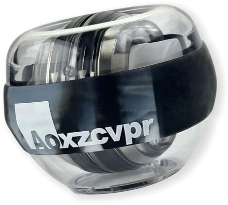 Aoxzcvpr Power Wrist ball auto start Gyro gyroscope torque Ball with LED Lights for hand trainer for sports enthusiasts. (black&white mix)