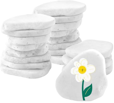 FWEEK 20 Galets à Peindre 5-8cm, Galets Lisses et Plats de Rivière Naturelle pour Artisanat, Peinture DIY, Décoration de Jardin et Cadeaux Créatifs