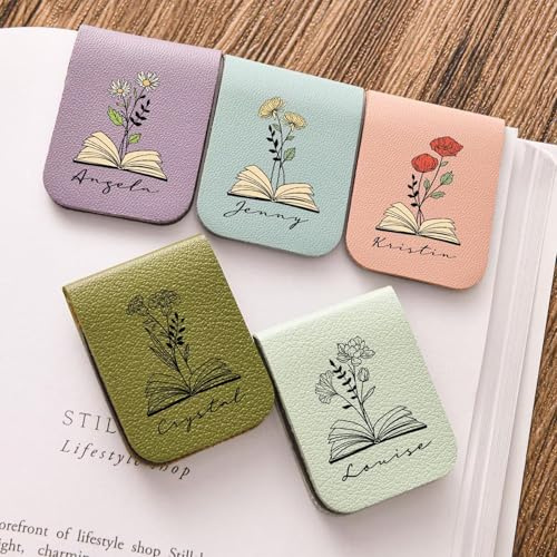 Marque-page magnétique personnalisé avec fleur de naissance, cadeau d'anniversaire pour amoureux de livres, accessoire de livre (style 1)
