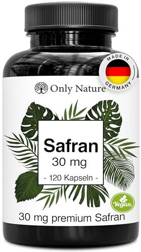Safran Kapseln 30 mg - (Affron®) – 120 Kapseln – Safran Extrakt 10:1 – Innere Balance & Stimmungsaufheller – Vegan, Made in Germany & Laborgeprüft - Saffron Supplement