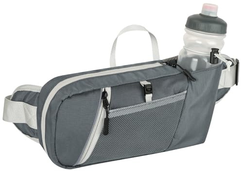 HOTUT Riñoneras Running, Cinturón Deportivo con Porta Botella, Cinturón para Correr Ajustable Almacenamiento Seguro, Riñonera Deportiva Hombre y Mujer para Móvil Correr, Fitness, Viaje(Verde)