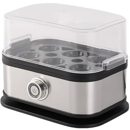 Cuocere Per Uova Veloce, 6 Piazzole Fornello Elettrico con Coperchio Trasparente, Automatico con Fermo Sicuro, Per Uova Scafo Dura Frittata Sandwich - Casa Cucina Viaggio Campin