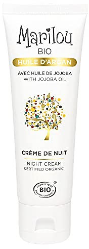 Marilou Bio - Crème de Nuit visage à l'Huile d'Argan bio - Nourrissante et hydratante - 98% d'ingrédients d'origine naturelle - Peaux normales à sèches - 50ml
