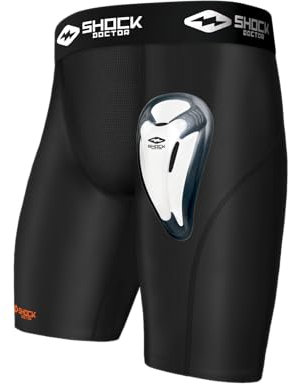 Shock Doctor 221 - Kompressionsshorts mit BioFlex-Protektor - Komfort und Kompression - Maximale Bewegungsfreiheit - Kontaktsport - Protektor