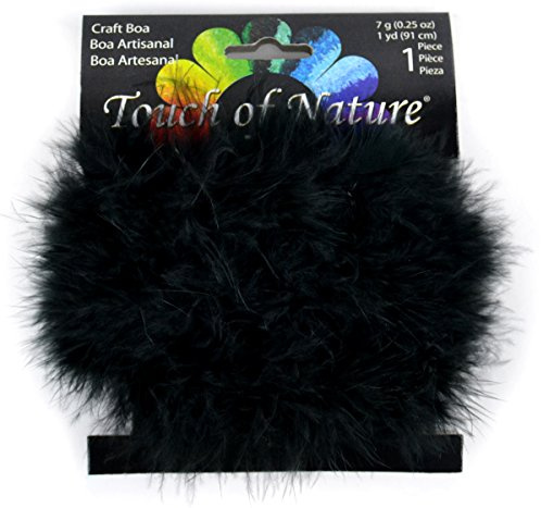 Touch of Nature 1-Piece Feather Marabou Craft Boa for Arts and Crafts, 1-Yard, Black