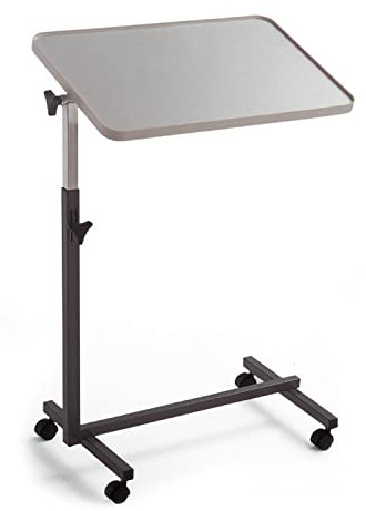 Invacare Vassoio Letto Pausa L865 Vassoio Letto - Altezza Regolabile - Piano Inclinabile - Carrello con Ruote - Marrone