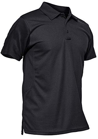 KEFITEVD Bundeswehr T-Shirt Herren Kurzarm Poloshirts Tactical Shirt US Army Tshirts Männer Arbeitsshirt Sommer Schnelltrocknend Atmungsaktiv Polo Schwarz XL