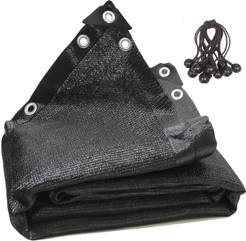 Rlsclngst 90% Black Shade Cloth 6 x 12ft, Heavy Duty HDPE Mesh Tarp