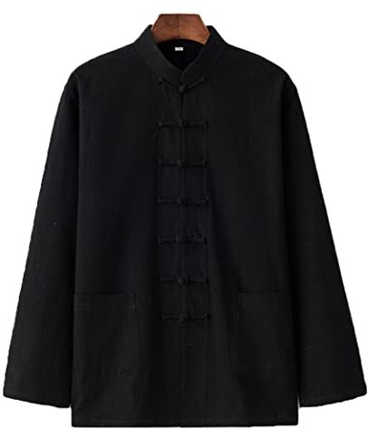 QPZK Conjunto de Arte marcial de Uniforme de algodón Tai chi, Traje de Sabor Unisex Ropa Tradicional Tradicional Ropa Kung fu metitación Uniforme de Ejercicio transpirabl Black-XXL