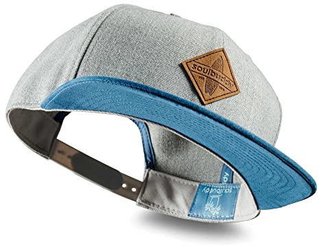 Soulbuddy Snapback Cap Unisex – Verstellbare Kappe in Blau-Grau – Stylische Herren & Damen Basecap – Männer Mütze für Freizeit, Sommer & Urlaub – One Size