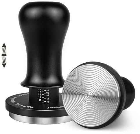 HOLIHOKY Tamper 51mm, Doppelfeder Kaffee Tamper mit 30lbs Konstanter Druck, Espresso Tamper mit Edelstahl 304 Gewindeboden für 51mm Siebträger