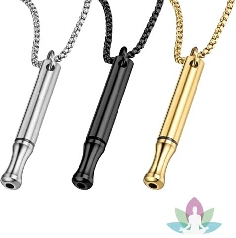 DGUSO Atemkette Rauchentwöhnung 3 Stück Halskette Gegen Angst, Rauchentwöhnung Halsketten Stress Relief Mindful Breathing Halskette, Anhänger für Atemübungen für Frauen und Männer (Neu)